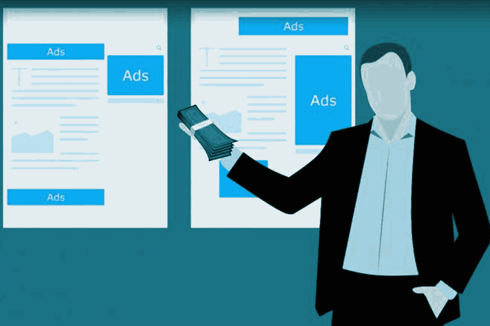 représentation des emplaces pub google ads